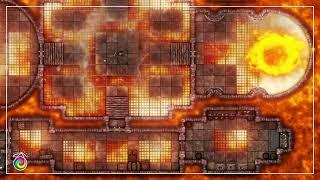 Brave New Worlds & Wild Magic Surge | Animated Fire Dungeon Battlemap
