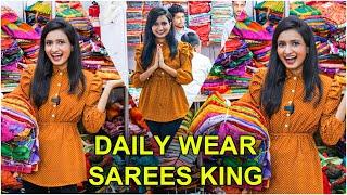 DAILY WEAR SAREES IN REASONABLE RATE/AJMERA FASHION SAREE /Telugu Shop/SURAT saree wholesale market