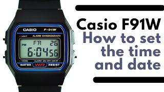 How to Set the Time and Date on a Casio F91W - Casio F91w Manual & Instructions