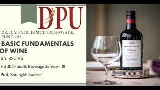 F & B service - Basic Fundamentals Of Wine   2