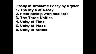 Essay of dramatic poesy By John Dryden