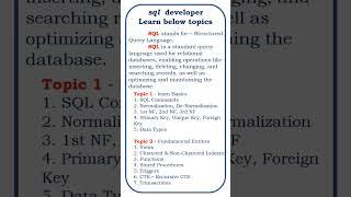 sql developer || sql developer job || sql topics