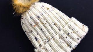 Easy Knit Ribbed Hat For Adult Men and Women, How to knit for beginners, Knitting for Baby