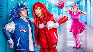 Knuckles vs Sonic! Sonic the Hedgehog and Amy Rose Love Story!