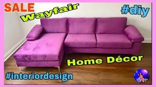 DIY Wayfair Sofa Purple Velvet  Furniture Unboxing Home Decor