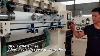 4 lines Edge Embossing V Fold Facial Tissue Paper Machine