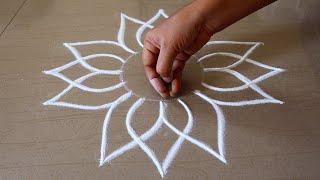 Easy And Beautiful Rangoli Design | Free Hand Rangoli Design | Pandaga Muggulu | #RangoliDesigns