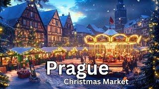 Prague Christmas Market 2024 | Christmas Lights Walking Tour in 4K HDR