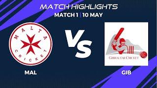 Match 1 - MAL vs GIB | Highlights | ECI Valletta Cup T20I, Malta Day 1 | ECI22.007