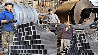 Complete Manufacturing processes of Square Steel pipe || square pipe Making complete process ||