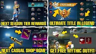 Bgmi Next Season Tier Rewards | Get Free Mythic Outfit In Bgmi | Next Casual Shop & Ultimate Title