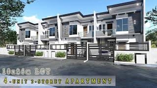 Project #21: 4-UNIT 2 STOREY APARTMENT on 10x24m LOT | 2 BEDROOM | SMALL HOUSE DESIGN |