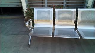 stainless steel 3 seater waiting chair