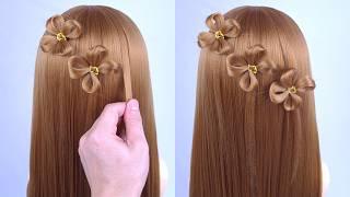 Easy & Unique Hairstyle For Wedding & Prom | Waterfall Braid Half Up Half Down Tutorial Step By Step