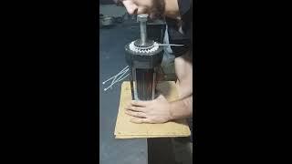 Inserting coil stator First Test Amazing Homemade Winding Machines DIY .MWD.