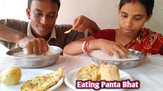 Eating Panta Bhat And Omelette, Aloo Vorta | Eating Pakhala Bhata | Water Rice Eating | Eating Show