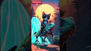 Robo Iguana Jungle Ride! #CyberJungle #CartoonCat #RoboIguana #FunnyVideo #shortvideo #shortvideo
