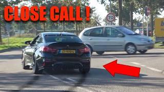 Cars Leaving Carmeets  - BEST OF FAILS, CLOSE CALLS, KARENS - BMW M, Audi RS, Mustang, AMG Etc