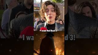 Timothée Chalamet wants Red Dead Redemption 3! #wonka #xbox #rdr2 #rdr #rdr3 #wonkamovie #gaming