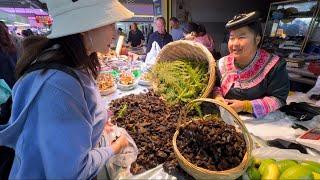 China Yunnan market, fruits and vegetables, Chinese food channel, authentic Chinese street food