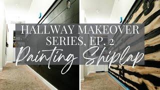 Hallway Makeover on a Budget | How to Paint Shiplap Cracks