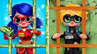 Rich Ladybug and Broke Cat Noir in Prison! 30 LOL OMG DIYs