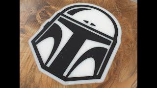 CNC Epoxidharz Inlay in ein Stück Holz als Geschenk für ein Star Wars Fan