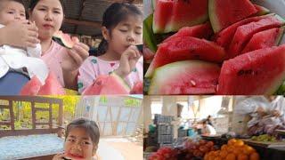 Saturday Weekday/ WaterMelon Mini Mukbang/ Nute Kailhang #familytime