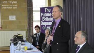 UKIP Steve Unwin speaking at the Pimperne public meeting