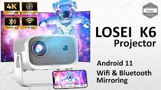 Losei K6 720P Video Projector - Android11 ​​- USB & HDMI & Wifi & Bluetooth - Unboxing