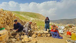 Nomadic life in the mountains | The Kuhgol family built their new house | Nomadic lifestyle of Iran