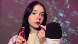 ASMR | Sticky Lip Gloss Application | Kisses, Mouth Sounds, Tapping