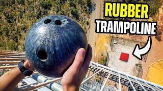 Bowling Ball Vs. World's Bounciest Trampoline from 45m