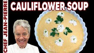 Cauliflower and Cheddar Cheese Bisque | Chef Jean-Pierre