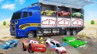 Crane Rescue Five Little Cars | Car Transport Adventure |  Dinky TV