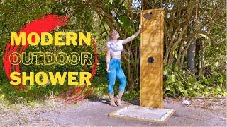 How to build a modern outdoor shower #femalewoodworker