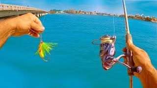 2 Hours JIG RIG Shore Fishing (EPIC BITE!) Uncut Raw Video Catching Fish In Florida On Every Cast