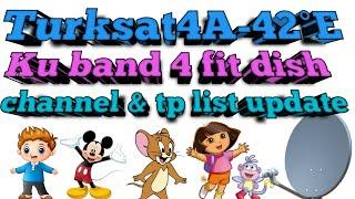 Turksat4A-42°E ku band 4 fit dish setting & tp list & channel list update