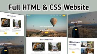 Complete Responsive Travel Website using HTML CSS & JavaScript