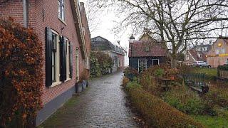 Rainy Winter Walk in Linschoten  | Utrecht | The Netherlands 4K