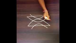 Super simple best daily rangoli design #rangoli  #muggulu  #shorts