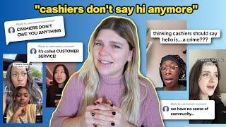 cashiers don't say hi anymore?? (the customer service & community debate) | Internet Analysis