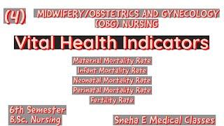 Vital Health Indicators !! MMR, IMR, Fertility Rate , Neonatal, Perinatal Mortality Rate !! Hindi !!