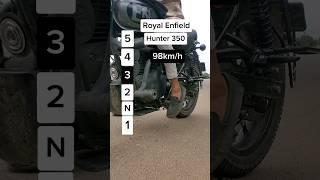 Maximum speed for each gear on a Royal Enfield Hunter 350 #royalenfield #hunter350 #gear #moto