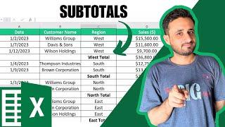 Subtotal filtered data in Excel | How to use subtotal function in Excel