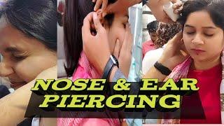 nose piercing & ear piercing vlogs/helix/conch/tragus/upper lobe piercing/#trending #viral #piercing