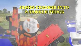 James Smashes Into Tanker Truck