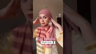 Hijab tutorial for Eid ‼️ try this Eid with earrings on  #hijabfashion #hijabtutorial