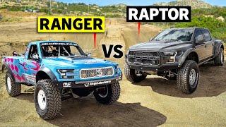 Battle of the @Kibbetech Builds! 1250hp Twin Turbo V8 Raptor vs Ranger Edge in Dirt Drag Racing