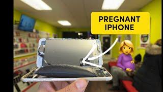 This iPhone was about to blow up She came in right time to repair before exploded #apple #iphone